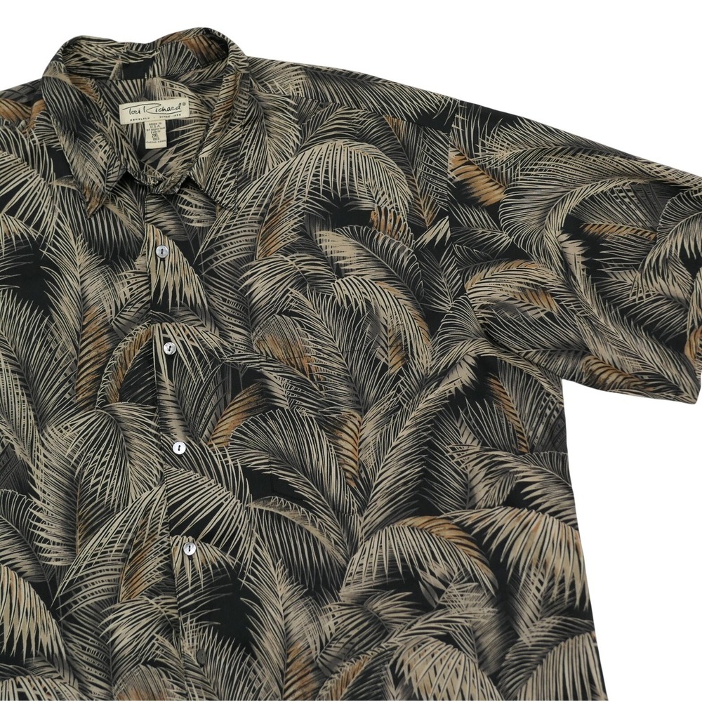 Tori Richard Honolulu Mens 2XL Palm Print Cotton Lawn Hawaiian Made Aloha Shirt